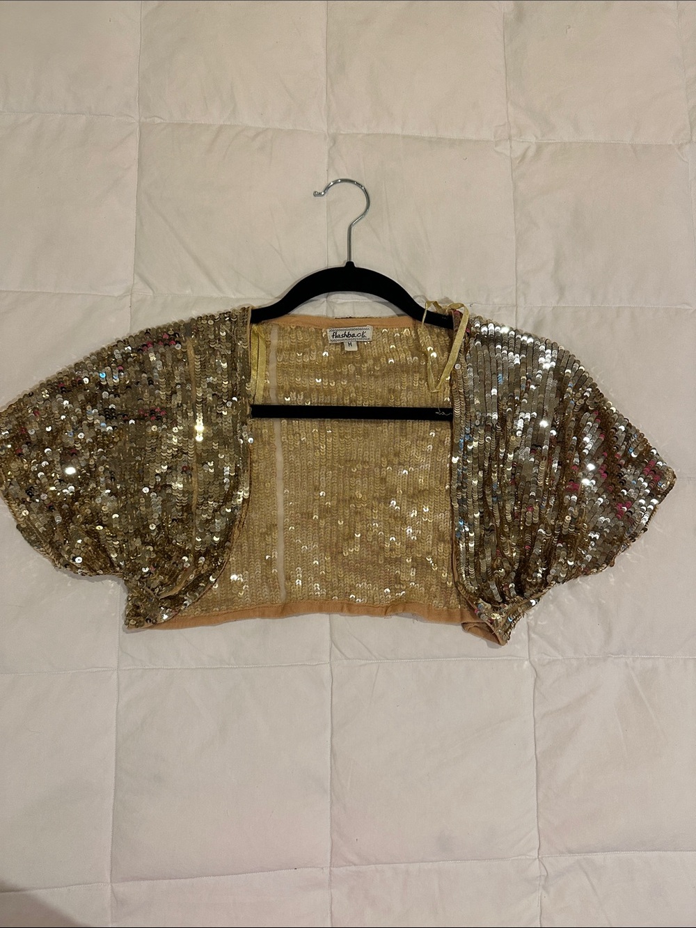 Sequin Bolero Crop Top - Gold